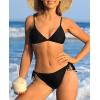 imagebeautyin Bikini Bottoms for Women Cheeky Bathing Suit Bottoms Only Athletic Swim BriefBlack