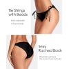 imagebeautyin Bikini Bottoms for Women Cheeky Bathing Suit Bottoms Only Athletic Swim BriefBlack