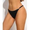 imagebeautyin Bikini Bottoms for Women Cheeky Bathing Suit Bottoms Only Athletic Swim BriefBlackO Ring