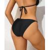 imagebeautyin Bikini Bottoms for Women Cheeky Bathing Suit Bottoms Only Athletic Swim BriefBlackO Ring