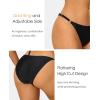 imagebeautyin Bikini Bottoms for Women Cheeky Bathing Suit Bottoms Only Athletic Swim BriefBlackO Ring