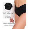 imagebeautyin Bikini Bottoms for Women Cheeky Bathing Suit Bottoms Only Athletic Swim BriefBlackV Waist