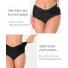 imagebeautyin Bikini Bottoms for Women Cheeky Bathing Suit Bottoms Only Athletic Swim BriefBlackV Waist