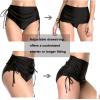 imagebeautyin Bikini Bottoms for Women Cheeky Bathing Suit Bottoms Only Athletic Swim BriefDrawstringBlack