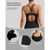 imagebeautyin Boyleg Swimsuits for Women Athletic One Piece Bathing Suit Crisscross Back SwimwearBlack
