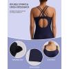 imagebeautyin Boyleg Swimsuits for Women Athletic One Piece Bathing Suit Crisscross Back SwimwearNavy