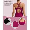imagebeautyin Boyleg Swimsuits for Women Athletic One Piece Bathing Suit Crisscross Back SwimwearWine Red