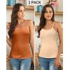 imagebeautyin Cotton Camisole Tops for Women Shelf Bra Adjustable Spaghetti Strap Tank Top Basic Cami UndershirtApricotTerracotta 2 Pack