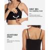 imagebeautyin Cotton Camisole Tops for Women Shelf Bra Adjustable Spaghetti Strap Tank Top Basic Cami UndershirtBlackBlack 2 Pack