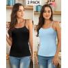imagebeautyin Cotton Camisole Tops for Women Shelf Bra Adjustable Spaghetti Strap Tank Top Basic Cami UndershirtBlueBlack 2 Pack