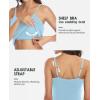imagebeautyin Cotton Camisole Tops for Women Shelf Bra Adjustable Spaghetti Strap Tank Top Basic Cami UndershirtBlueBlack 2 Pack