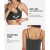 imagebeautyin Cotton Camisole Tops for Women Shelf Bra Adjustable Spaghetti Strap Tank Top Basic Cami UndershirtGrayBlack 2 Pack