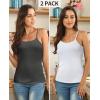 imagebeautyin Cotton Camisole Tops for Women Shelf Bra Adjustable Spaghetti Strap Tank Top Basic Cami UndershirtGrayWhite 2 Pack