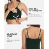 imagebeautyin Cotton Camisole Tops for Women Shelf Bra Adjustable Spaghetti Strap Tank Top Basic Cami UndershirtGreenBlack 2 Pack