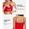 imagebeautyin Cotton Camisole Tops for Women Shelf Bra Adjustable Spaghetti Strap Tank Top Basic Cami UndershirtRedWhite 2 Pack