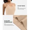 imagebeautyin Cotton Camisole Tops for Women Shelf Bra Adjustable Spaghetti Strap Tank Top Basic Cami UndershirtWhiteApricot 2 Pack