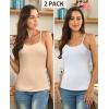 imagebeautyin Cotton Camisole Tops for Women Shelf Bra Adjustable Spaghetti Strap Tank Top Basic Cami UndershirtWhiteApricot 2 Pack