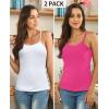 imagebeautyin Cotton Camisole Tops for Women Shelf Bra Adjustable Spaghetti Strap Tank Top Basic Cami UndershirtWhitePink 2 Pack