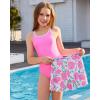 imagebeautyin Girls One Piece Swimsuit with Skirt Bathing Suit Crisscross Back Swimwear Size 814Pink