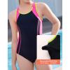 imagebeautyin Girls Swimsuit Athletic One Piece Practice Swimwear Competition Bathing SuitBlackRose