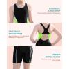 imagebeautyin Girls Swimsuit Size 814 Boyleg One Piece Athletic Bathing Suit Training SwimwearBlackYellow