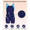 imagebeautyin Girls Swimsuit Size 814 Boyleg One Piece Athletic Bathing Suit Training SwimwearNavyBlue