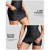 imagebeautyin Modest Swimsuits for Women Ruched Boyleg Swimwear Side Pocket Bathing SuitBlack