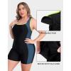 imagebeautyin Plus Size Swimsuit for Women Athletic Boyleg One Piece Bathing SuitYellowBlack