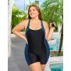 imagebeautyin Plus Size Swimsuit for Women Athletic Boyleg One Piece Bathing SuitYellowBlack