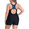 imagebeautyin Plus Size Swimsuit for Women Athletic Boyleg One Piece Bathing SuitYellowBlack