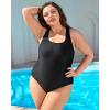 imagebeautyin Plus Size Womens Swimsuit One Piece Athletic Racerback Bathing SuitsAll Black