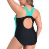 imagebeautyin Plus Size Womens Swimsuit One Piece Athletic Racerback Bathing SuitsAquaBlack
