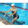 imagebeautyin Swimsuit Women Boyleg One Piece Water Aerobic Competitive Bathing SuitAqua Black Printed