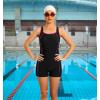 imagebeautyin Swimsuit Women Boyleg One Piece Water Aerobic Competitive Bathing SuitBlack