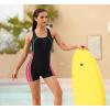 imagebeautyin Swimsuit Women Boyleg One Piece Water Aerobic Competitive Bathing SuitBlackPinkBlue