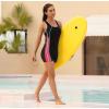 imagebeautyin Swimsuit Women Boyleg One Piece Water Aerobic Competitive Bathing SuitBlackPinkBlue
