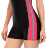 imagebeautyin Swimsuit Women Boyleg One Piece Water Aerobic Competitive Bathing SuitBlackPinkBlue
