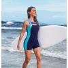imagebeautyin Swimsuit Women Boyleg One Piece Water Aerobic Competitive Bathing SuitBlueRacerback