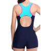 imagebeautyin Swimsuit Women Boyleg One Piece Water Aerobic Competitive Bathing SuitBlueRacerback