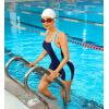 imagebeautyin Swimsuit Women Boyleg One Piece Water Aerobic Competitive Bathing SuitBlueRacerback