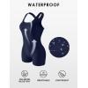 imagebeautyin Swimsuit Women Boyleg One Piece Water Aerobic Competitive Bathing SuitFaux Shark SkinNavy