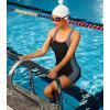 imagebeautyin Swimsuit Women Boyleg One Piece Water Aerobic Competitive Bathing SuitGrayBlack