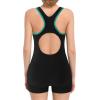 imagebeautyin Swimsuit Women Boyleg One Piece Water Aerobic Competitive Bathing SuitGreenRacerback