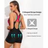 imagebeautyin Swimsuit Women Boyleg One Piece Water Aerobic Competitive Bathing SuitLeaf PrintBlack