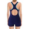imagebeautyin Swimsuit Women Boyleg One Piece Water Aerobic Competitive Bathing SuitNavy