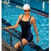 imagebeautyin Swimsuit Women Boyleg One Piece Water Aerobic Competitive Bathing SuitYellowRacerback