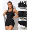 imagebeautyin Women Athletic One Piece Boyleg Racerback Swimming Suits Bathing SuitAll Black