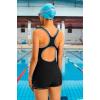 imagebeautyin Women Athletic One Piece Boyleg Racerback Swimming Suits Bathing SuitBlack
