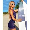 imagebeautyin Women Athletic One Piece Boyleg Racerback Swimming Suits Bathing SuitPink