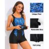 imagebeautyin Women Boyleg One Piece Athletic Racerback Swimsuit Print Bathing SuitBlue